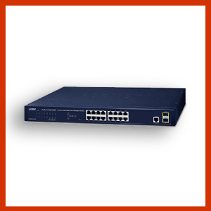 16 port managed gigabit switch w/2 sfps